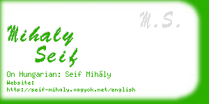 mihaly seif business card
